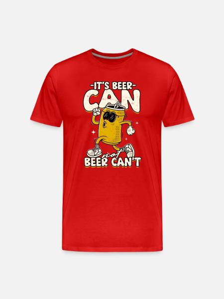 Sein Bierdosenheld: Kühner Comic-Stil - Männer Premium Bio T-Shirt - Rot