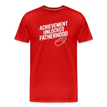Succès Débloqué Paternité - T-shirt bio Premium Homme - rouge - Devant - Damien (186cm)