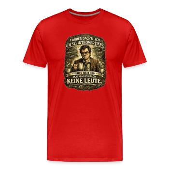 Früher dachte ich, ich sei introvertiert – Ich mag - Männer Premium Bio T-Shirt - Rot - Vorne - Damien (186cm)