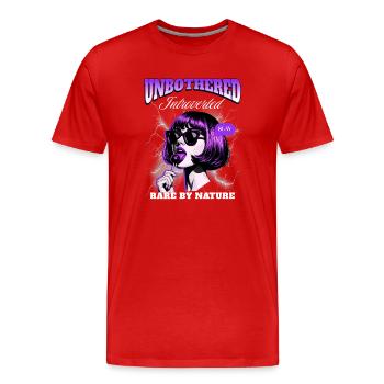 Introvert unbothered  - Männer Premium Bio T-Shirt - Rot - Vorne - Damien (186cm)