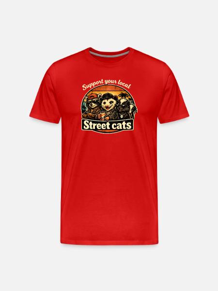 Support local street cats - Men's Premium Organic T-Shirt - red