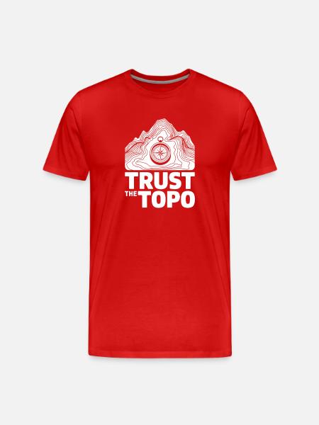 Trust The Topo Topographic Map - Men's Premium Organic T-Shirt - red