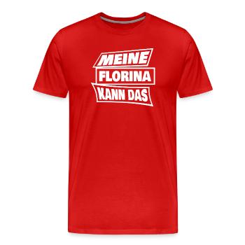 Florina - Männer Premium Bio T-Shirt - Rot - Vorne - Damien (186cm)