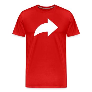 Pfeil, share - Männer Premium Bio T-Shirt - Rot - Vorne - Damien (186cm)