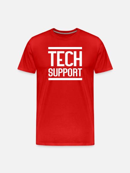 Tech Support Bold Logo Tee - Men's Premium Organic T-Shirt - red