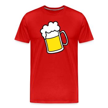 bier - Männer Premium Bio T-Shirt - Rot - Vorne - Damien (186cm)