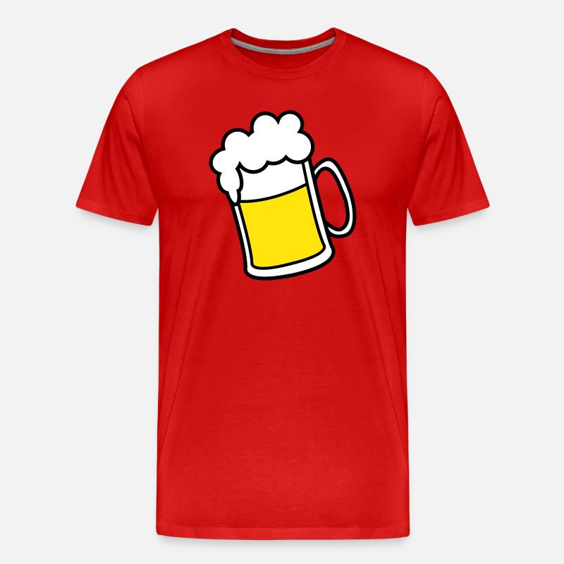 bier - Männer Premium Bio T-Shirt - Rot