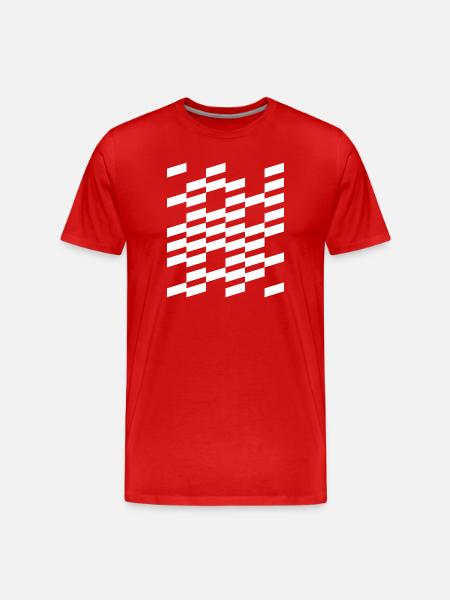 Diagonal Plaid Geometric design - Men's Premium Organic T-Shirt - red