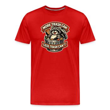 Panda poubelle avec une pizza à la poubelle - T-shirt bio Premium Homme - rouge - Devant - Damien (186cm)