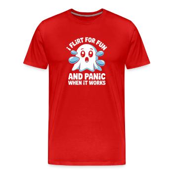 I Flirt For Fun Dating Flirt Anmachspruch Single - Männer Premium Bio T-Shirt - Rot - Vorne - Damien (186cm)