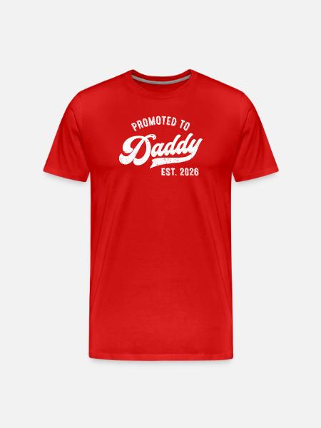 Promoted to Daddy Est. 2026 - Men's Premium Organic T-Shirt - red
