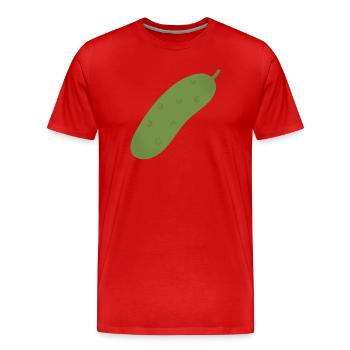 Pickle Tee - Men's Premium Organic T-Shirt - red - Front - Damien (186cm)