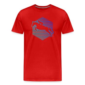 Die Dressurreiter und Horse Riding passen zusammen - Männer Premium Bio T-Shirt - Rot - Vorne - Damien (186cm)
