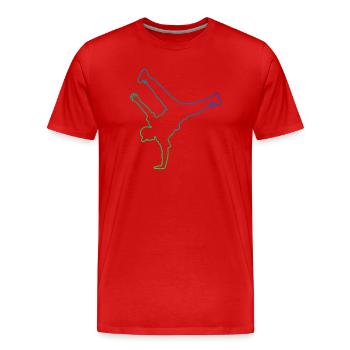 Geschenkidee für einen Breakdancer mit Streetdance - Männer Premium Bio T-Shirt - Rot - Vorne - Damien (186cm)
