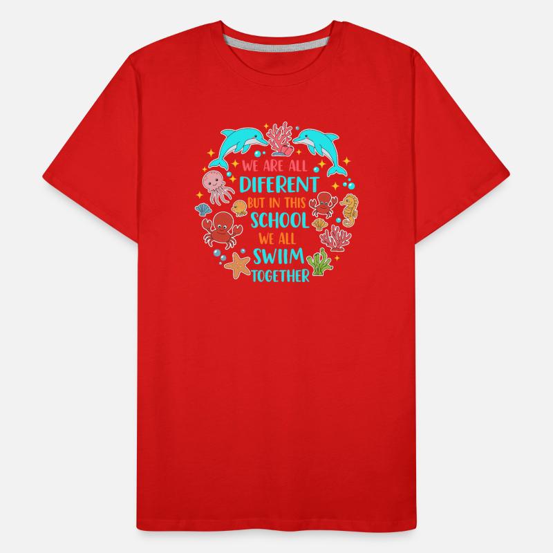 Dans cette école, nous nageons ensemble Schule Spruch T-shirt bio Premium Homme