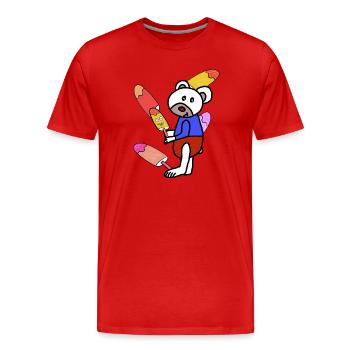 Eisbär Eisbären Eiskrem Eis Kinder Bär  - Männer Premium Bio T-Shirt - Rot - Vorne - Damien (186cm)