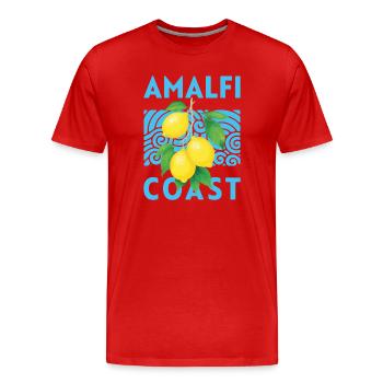 Sommer-Design Zitronen Amalfi Coast Italien  - Männer Premium Bio T-Shirt - Rot - Vorne - Damien (186cm)