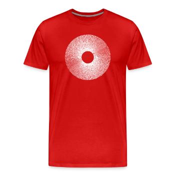 Iris Ringburst Radial Pattern - Men's Premium Organic T-Shirt - red - Front - Damien (186cm)