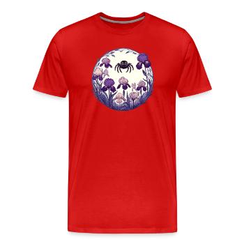 Iris Garden Spider Circle - Men's Premium Organic T-Shirt - red - Front - Damien (186cm)
