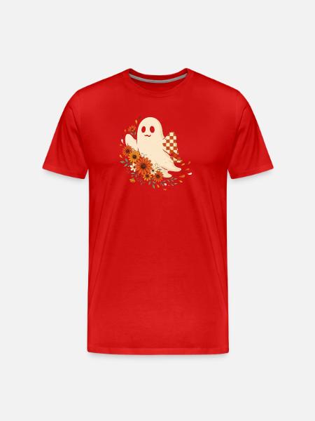 Ghost Ghost Botany Flowers Blossoms Mystical - Men's Premium Organic T-Shirt - red