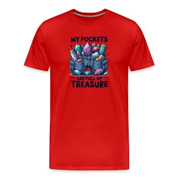 My Pockets Are Full Of Treasure - Männer Premium Bio T-Shirt - Rot - Vorne - Damien (186cm)