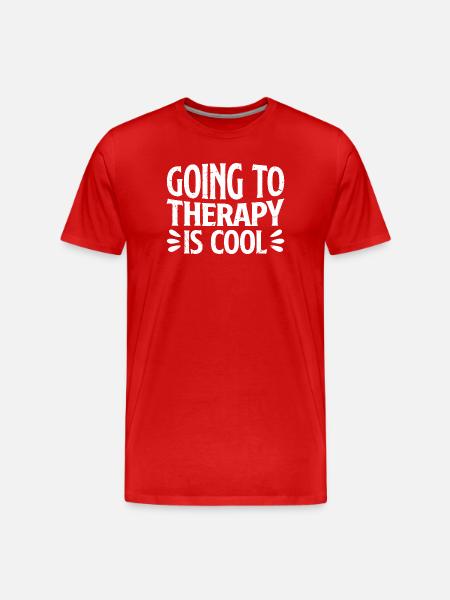 going to therapy is cool - Men's Premium Organic T-Shirt - red