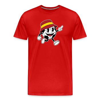 Spain Football Fan Retro Comic Mascot - Men's Premium Organic T-Shirt - red - Front - Damien (186cm)
