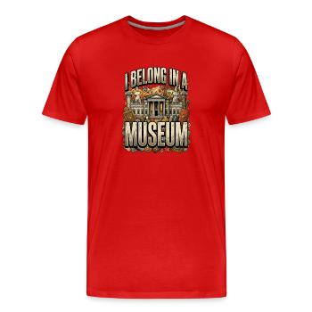 Je devais être dans un musée - T-shirt bio Premium Homme - rouge - Devant - Damien (186cm)