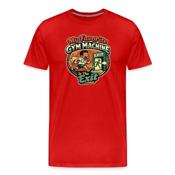 Ma sortie préférée de la salle de sport - T-shirt bio Premium Homme - rouge - Devant - Damien (186cm)