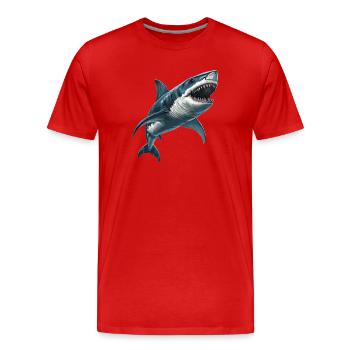 Haie Hai - Männer Premium Bio T-Shirt - Rot - Vorne - Damien (186cm)