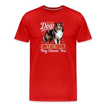 Chien Shetland Sheltie Race - T-shirt bio Premium Homme - rouge - Devant - Damien (186cm)