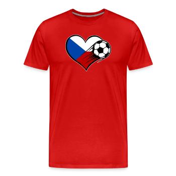 Flag Football avec cœur de la République tchèque - T-shirt bio Premium Homme - rouge - Devant - Damien (186cm)