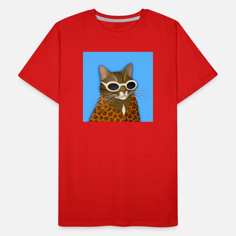 Getigerte Katze in Leopardenmuster Männer Premium Bio T-Shirt