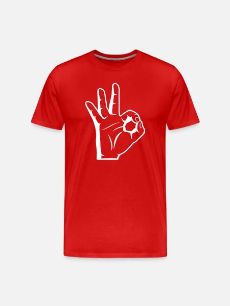 Tauchzeichen_OK_Handzeichen - Men's Premium Organic T-Shirt - red