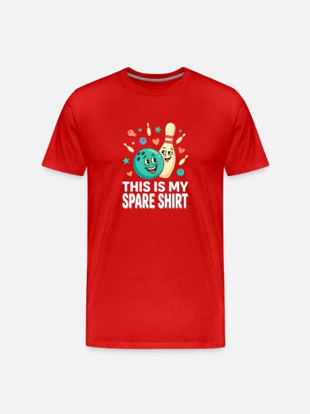 This spare shirt bowling joke - Men's Premium Organic T-Shirt - red