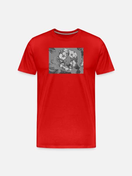 Monochrome Blütendetail - Männer Premium Bio T-Shirt - Rot
