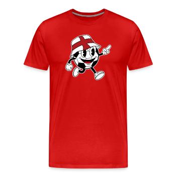 England Football Fan Retro Comic Mascot - Men's Premium Organic T-Shirt - red - Front - Damien (186cm)