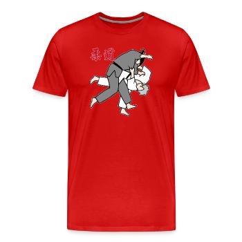 Judo - Uchi mata - Männer Premium Bio T-Shirt - Rot - Vorne - Damien (186cm)