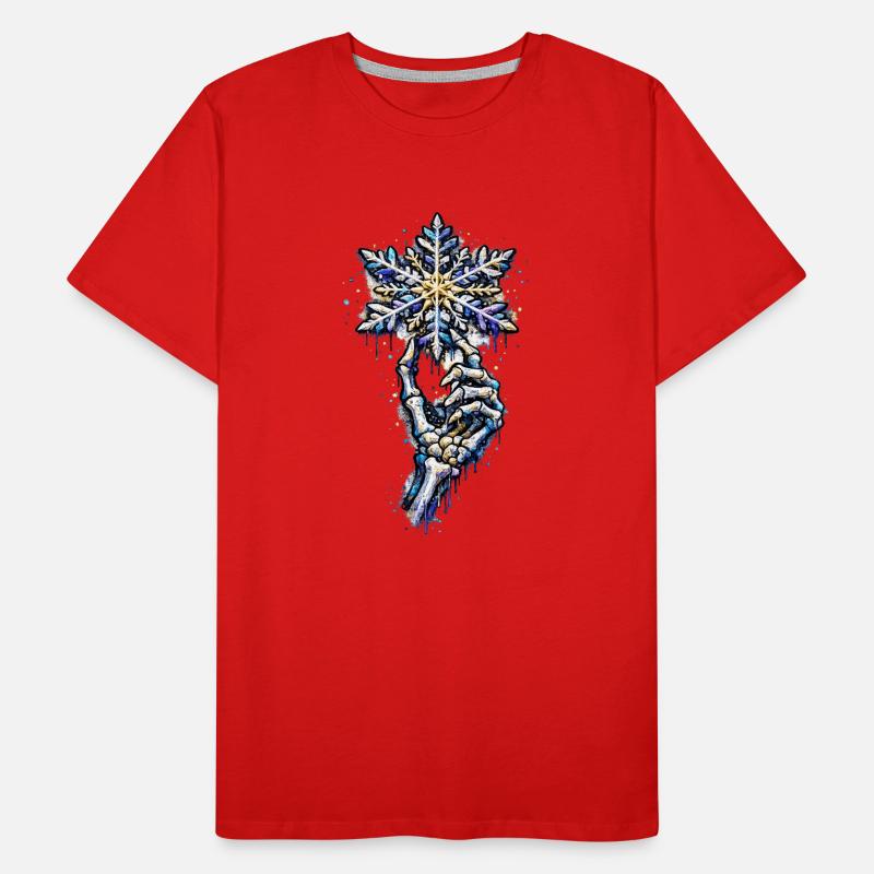 Bone Hand and Snowflake . AI generated Men's Premium Organic T-Shirt