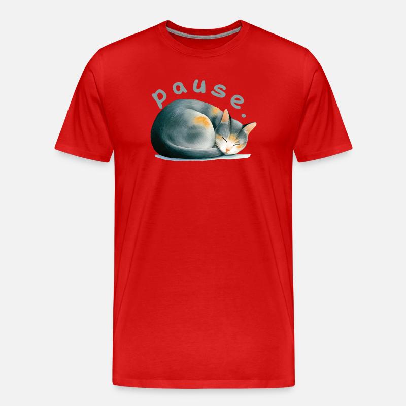 Pause - Männer Premium Bio T-Shirt - Rot