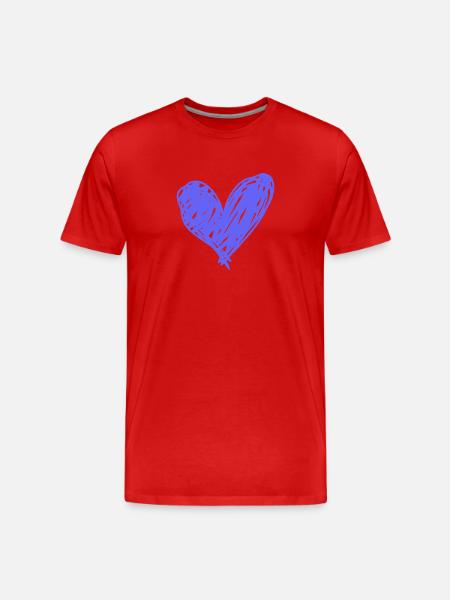 Heart - Men's Premium Organic T-Shirt - red