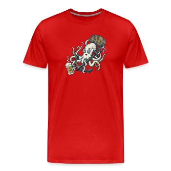 Calmar de bière - T-shirt bio Premium Homme - rouge - Devant - Damien (186cm)