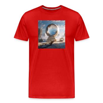 Kreisportal am Steinweg - Männer Premium Bio T-Shirt - Rot - Vorne - Damien (186cm)