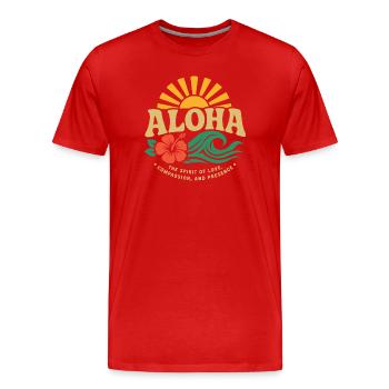 Aloha-Geistwelle - Männer Premium Bio T-Shirt - Rot - Vorne - Damien (186cm)