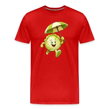 Cabbage - Men's Premium Organic T-Shirt - red - Front - Damien (186cm)