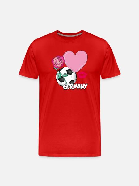 Fußball Liebe - Männer Premium Bio T-Shirt - Rot