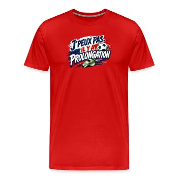 J'peux pas prolongation - T-shirt bio Premium Homme - rouge - Devant - Damien (186cm)