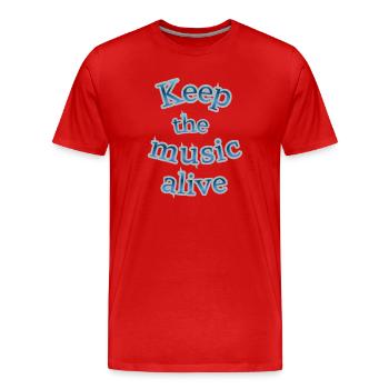 Gardez la musique vivante - T-shirt bio Premium Homme - rouge - Devant - Damien (186cm)