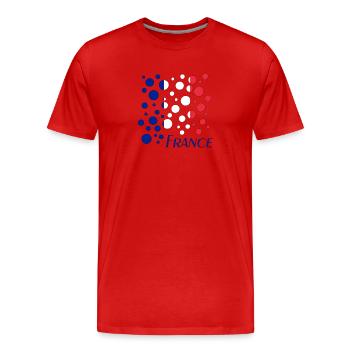 Französische Kreispunkte Muster - Männer Premium Bio T-Shirt - Rot - Vorne - Damien (186cm)
