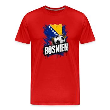 Bosnien Fußball Flagge - Männer Premium Bio T-Shirt - Rot - Vorne - Damien (186cm)